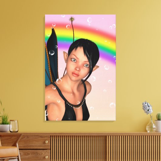 Fairy unter Rainbow Leinwanddruck (Insitu (Wohnzimmer))