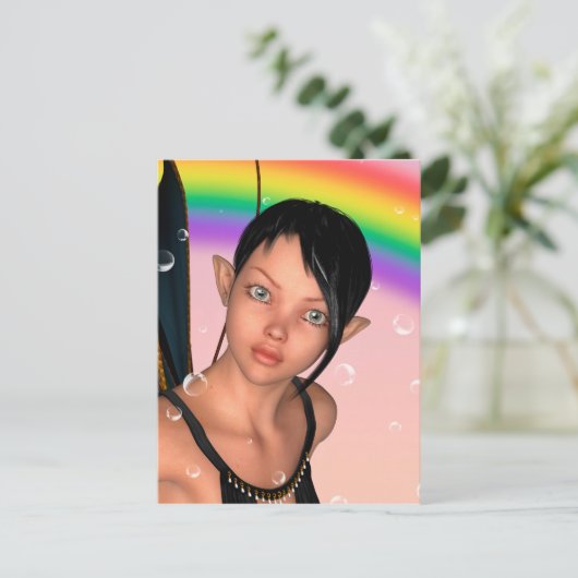 Fairy unter Rainbow Postkarte (Stehend Vorderseite)