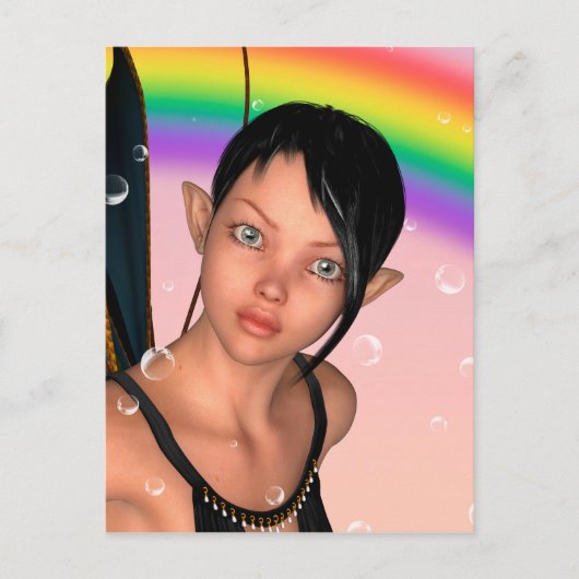 Fairy unter Rainbow Postkarte (Vorderseite)