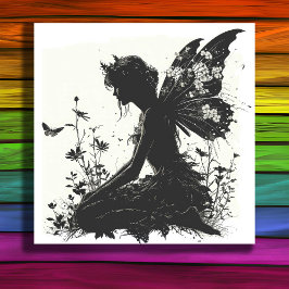 Fairy-verzauberte Waldtheorie Silhouette Fotodruck