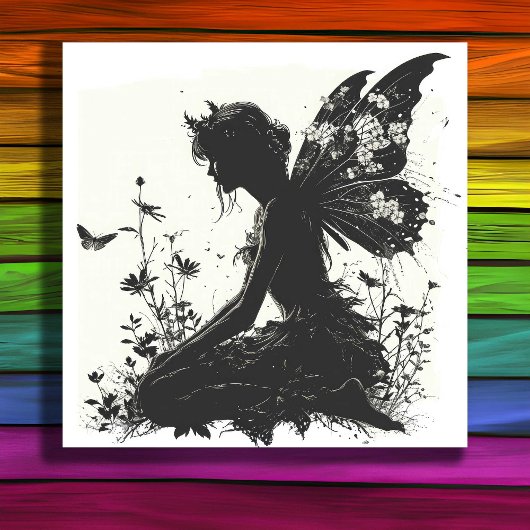 Fairy-verzauberte Waldtheorie Silhouette Fotodruck