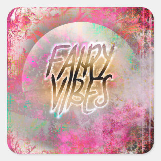 Fairy Vibes Quadratischer Aufkleber