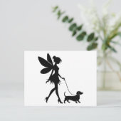 Fairy Walking Dackel Postkarte (Stehend Vorderseite)