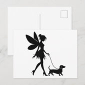 Fairy Walking Dackel Postkarte (Vorne/Hinten)