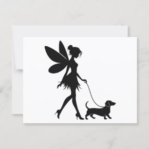 Fairy Walking Dackel Postkarte
