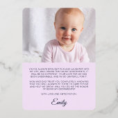 Fairy Watercolor Foto Girl Godeltern Vorschlag Folieneinladung (Rückseite)