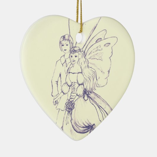 Fairy Wedding Keramik Ornament (Rechts)