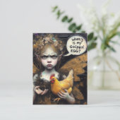 Fairy Wheres Mein goldenes Ei genoss mit Hen Postkarte (Stehend Vorderseite)