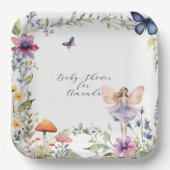 Fairy Wildblume Butterfly Garden Baby Girl Dusche Pappteller (Vorderseite)