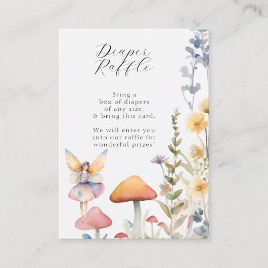Fairy Wildblume Floral Baby Girl Diaper Begleitkarte (Vorderseite)