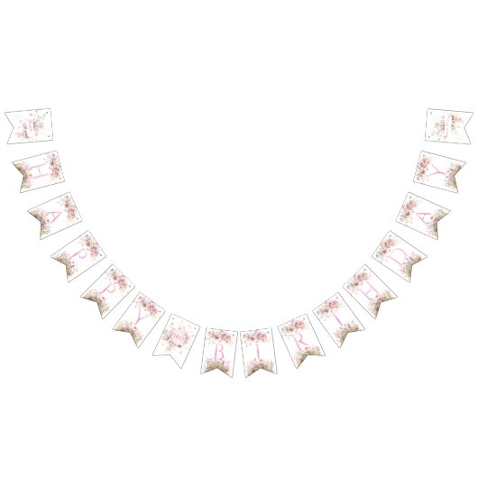 Fairy Wildblume Pink Geburtstagseinladung Wimpelkette (Alle)