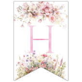 Fairy Wildblume Pink Geburtstagseinladung Wimpelkette (Zweite Fahne)