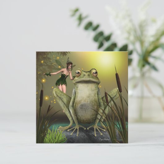 Fairy Will, eine Frösche-Fantasie-Leere-Flachkarte (Stehend Vorderseite)