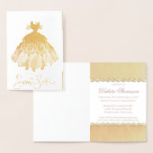 Fairy Wing Gown | Schöne goldene Fantasie Geburtst Folienkarte (Anzeige)