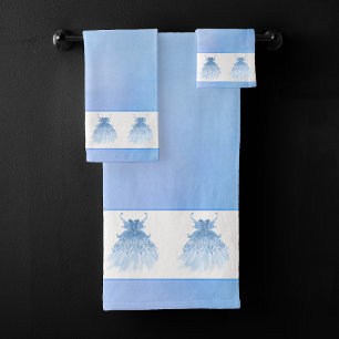 Fairy Wing Ice Gown Frost Blue Iridescent Sheen Badhandtuch Set