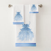 Fairy Wing Ice Gown | Frost Blue Iridescent Sheen Badhandtuch Set (Insitu)