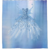 Fairy Wing Ice Gown | Frost Blue Iridescent Sheen Duschvorhang (Vorderseite)