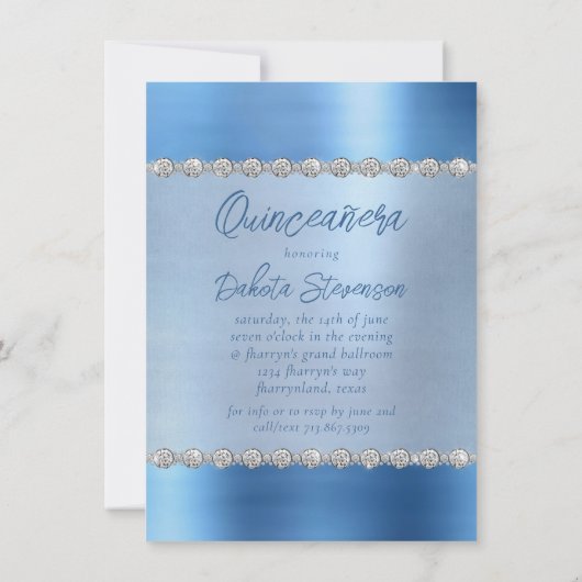 Fairy Wing Ice Gown | Frost Blue Iridescent Sheen Einladung (Rückseite)