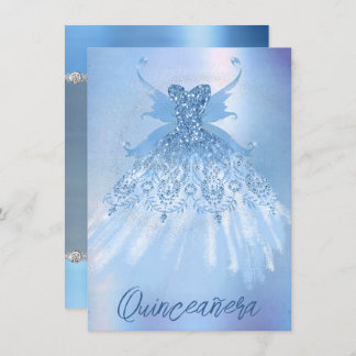 Fairy Wing Ice Gown | Frost Blue Iridescent Sheen Einladung