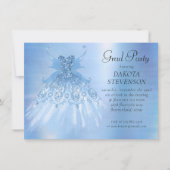 Fairy Wing Ice Gown | Frost Blue Iridescent Sheen Einladung (Vorderseite)