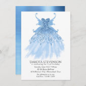 Fairy Wing Ice Gown | Frost Blue Iridescent Sheen Einladung (Vorne/Hinten)