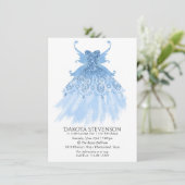 Fairy Wing Ice Gown | Frost Blue Iridescent Sheen Einladung (Stehend Vorderseite)