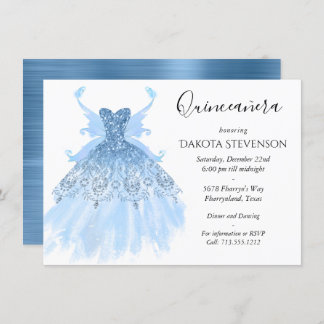 Fairy Wing Ice Gown | Frost Blue Iridescent Sheen Einladung