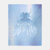 Fairy Wing Ice Gown | Frost Blue Iridescent Sheen Fleecedecke (Vorderseite)