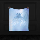 Fairy Wing Ice Gown | Frost Blue Iridescent Sheen Fleecedecke