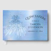 Fairy Wing Ice Gown | Frost Blue Iridescent Sheen Gästebuch (Vorderseite)