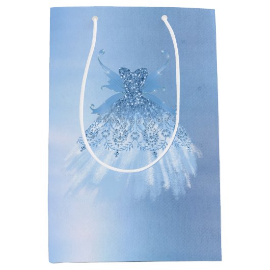 Fairy Wing Ice Gown | Frost Blue Iridescent Sheen Mittlere Geschenktüte (Vorderseite)