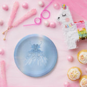 Fairy Wing Ice Gown | Frost Blue Iridescent Sheen Pappteller (Party)