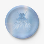 Fairy Wing Ice Gown | Frost Blue Iridescent Sheen Pappteller (Vorderseite)