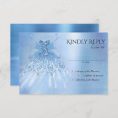 Fairy Wing Ice Gown | Frost Blue Iridescent Sheen RSVP Karte (Vorne/Hinten)