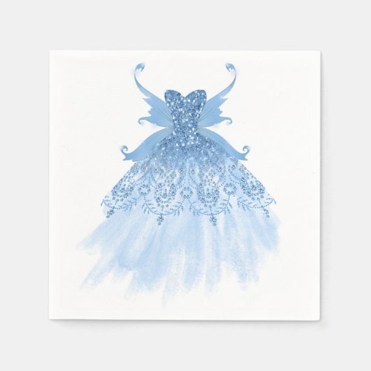 Fairy Wing Ice Gown | Frost Blue Iridescent Sheen Serviette (Vorderseite)