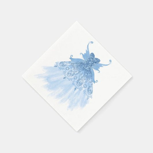Fairy Wing Ice Gown | Frost Blue Iridescent Sheen Serviette (Ecke)