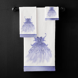 Fairy Wing Lavender Gown | Lila Iridescent Sheen Badhandtuch Set