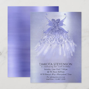 Fairy Wing Lavender Gown Lila Iridescent Sheen Einladung