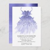Fairy Wing Lavender Gown | Lila Iridescent Sheen Einladung (Vorne/Hinten)