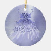 Fairy Wing Lavender Gown | Lila Iridescent Sheen Keramik Ornament (Vorne)