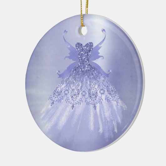 Fairy Wing Lavender Gown | Lila Iridescent Sheen Keramik Ornament (Links)