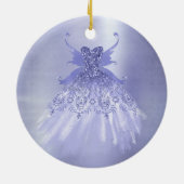 Fairy Wing Lavender Gown | Lila Iridescent Sheen Keramik Ornament (Hinten)