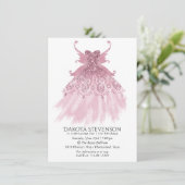 Fairy Wing Mauve Gown | Luxuriöse Dusty Pink Sheen Einladung (Stehend Vorderseite)