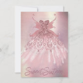 Fairy Wing Mauve Gown | Luxuriöse Dusty Pink Sheen Einladung (Vorderseite)