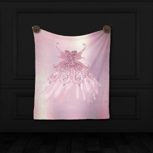 Fairy Wing Mauve Gown   Luxuriöse Dusty Pink Sheen Fleecedecke
