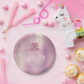 Fairy Wing Mauve Gown | Luxuriöse Dusty Pink Sheen Pappteller (Party)