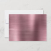 Fairy Wing Mauve Gown | Luxuriöse Dusty Pink Sheen RSVP Karte (Rückseite)