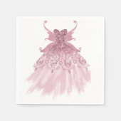 Fairy Wing Mauve Gown | Luxuriöse Dusty Pink Sheen Serviette (Vorderseite)