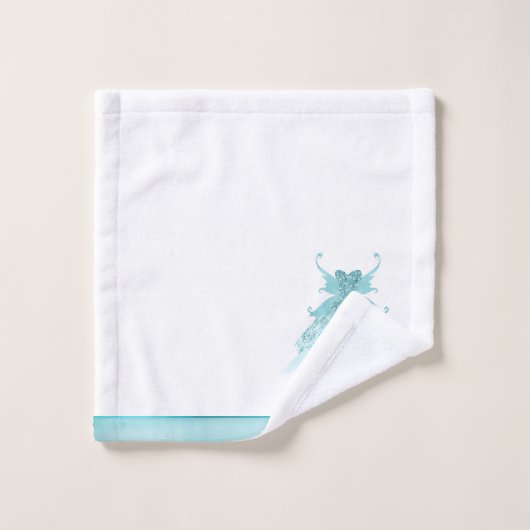 Fairy Wing Mind Gown | Luxe Pearl Green Aqua Sheen Badhandtuch Set (Waschlappen)