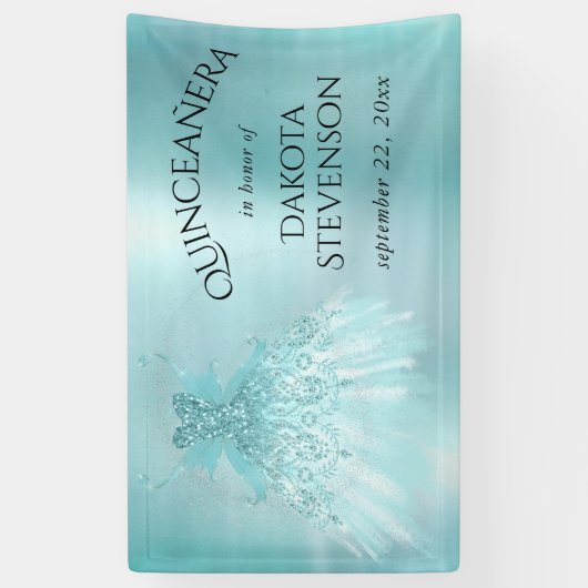 Fairy Wing Mind Gown | Luxe Pearl Green Aqua Sheen Banner (Vertikal)